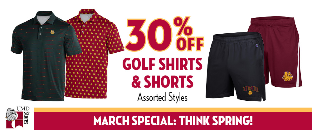 30% off UMD Golf Shirts + Shorts